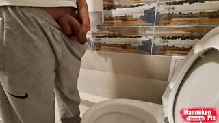 Youthful homo lengthy pissing at home