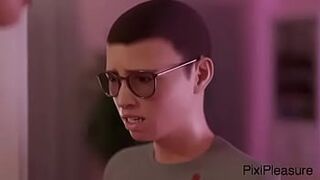 Horny stepson screws mommy with massive breasts in CG toon