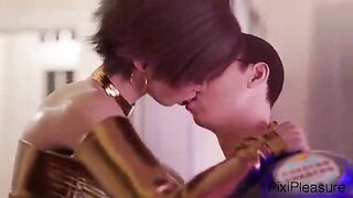 Horny stepson screws mommy with massive breasts in CG toon