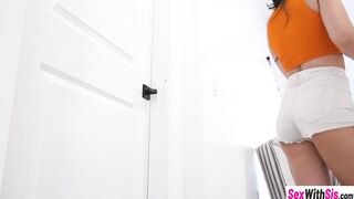 Tiny Oriental teen Lulu Chu drank large schlong and teen enjoyed coarse sex