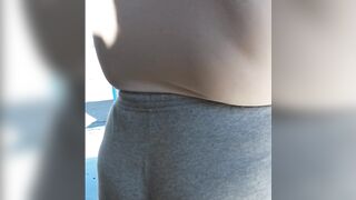 Exhibitionist wife at the carwash pov hubby films