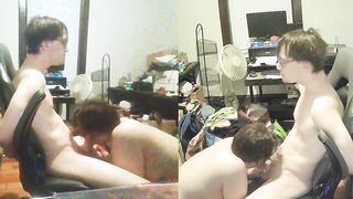 Heather Kane rides Schlong untill this chab BUSTS!