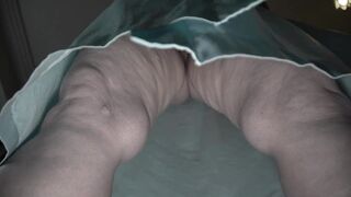 big beautiful woman granny unshaved vagina upskirt bottom view.