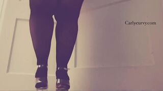 Blond walks in front of u in heels and fishnets! Showing u greater quantity also!