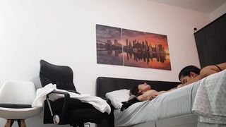 I bang my girlfriend's vagina on all fours with a harness and we make bewitching groans