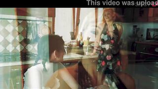 Gang Screw in the farm with Sara Bell: Anal, double penetration, eating cum