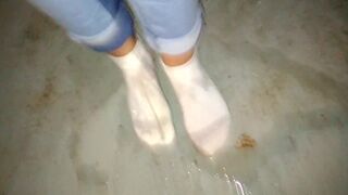 Locked myself in the basement and I had to pee my panties