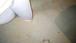 Locked myself in the basement and I had to pee my panties