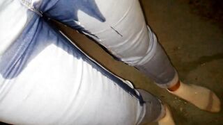 Locked myself in the basement and I had to pee my panties
