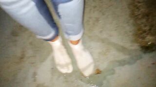 Locked myself in the basement and I had to pee my panties