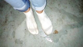 Locked myself in the basement and I had to pee my panties