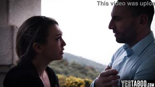 Tiny bushy blond mother I'd like to fuck has to let a large wang guy screw her taut lil snatch