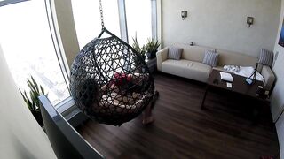 Marta was banged in the booty on the 70th floor in the window, licked, and finished in her throat