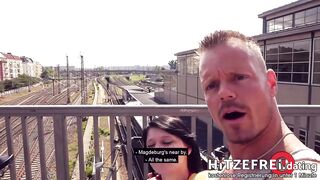 Risky Outdoor Sex with Wicked Brunette hair German mother I'd like to fuck