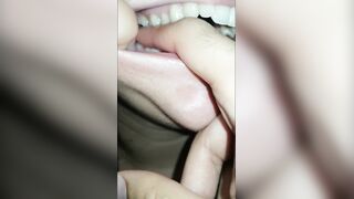 hotty biting hard finger