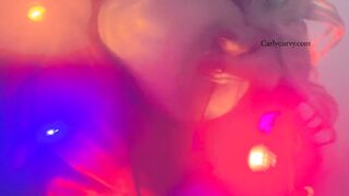 Striptease whilst putting up some Holiday lights!