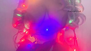 Striptease whilst putting up some Holiday lights!