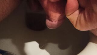 I pee and wank my dickhead.