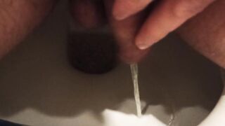 I pee and wank my dickhead.