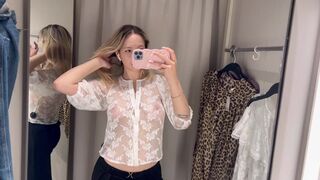 Transparent Tops Try On Haul No Brassiere