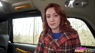 Female Fake Taxi - Cute redhead Cherry Candle meets large dong modelling agent and bangs him outside