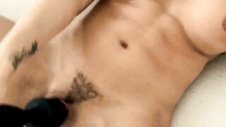 Hot Golden-haired Czech angel teasing with toy and filming with her snatch...