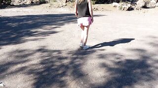 PUBLIC walking semi bare in the park