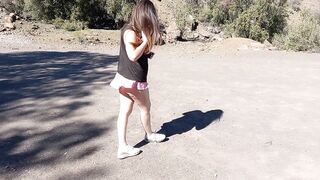 PUBLIC walking semi bare in the park