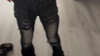 Slender chap comes back from work and is lustful