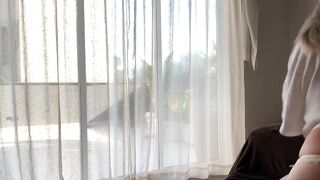 mother I'd like to fuck from the next hotel room without asking me took my cock without my pants and made me cum in front of the maid