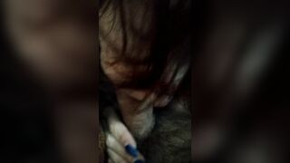 Step sister climbed underneath my blanket to suck - got a ejaculation on her face