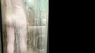 my 63-year-old stepmom takes a shower and orgasms from the pressure of the jet