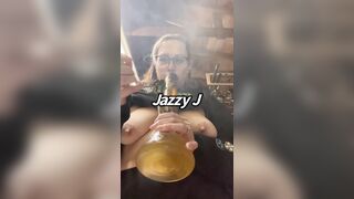 big beautiful woman step mamma mother I'd like to fuck wake and bake 420 smokin' fetish bong hits with titties out