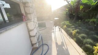 this babe wanted to take a dip in the pool at anybody else's Villa but this babe had to suck a large ramrod and screw