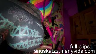 Tattoo dreadgirl splitted tongue anal cosplay sex-toy blow job spunk fountain screw