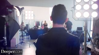 Deeper. Naomi & Ashley have intensive 3some at photoshoot