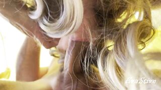 hawt blond screws in a tent in nature