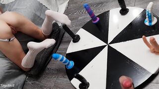 Wheel Of DILDOS! BBC, Massive Penis and double penetration vibrator Round
