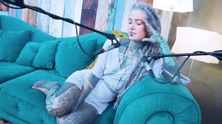Tattoo Model Pornstar Anuskatzz talks about excitement ASMR Youtube channel: ASMRkatz SFW inked hippie