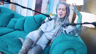 Tattoo Model Pornstar Anuskatzz talks about excitement ASMR Youtube channel: ASMRkatz SFW inked hippie