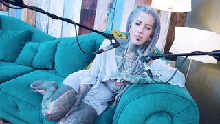 Tattoo Model Pornstar Anuskatzz talks about excitement ASMR Youtube channel: ASMRkatz SFW inked hippie