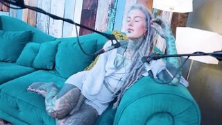 Tattoo Model Pornstar Anuskatzz talks about excitement ASMR Youtube channel: ASMRkatz SFW inked hippie
