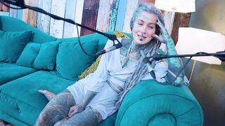 Tattoo Model Pornstar Anuskatzz talks about excitement ASMR Youtube channel: ASMRkatz SFW inked hippie