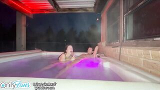 Bent over the hottub so the neighbors can watch us banging????