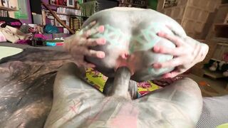 Crempie my Vagina - Tattoo beauty gets a large load