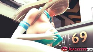 Hawt And Sexy Asuna Ichinose – Breasty Blue Costume Manga Gal Performs Titjob, Tugjob and POV Oral Leading to Semen Filling Her Throat In Chick Elect two