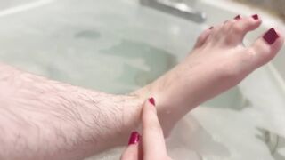Legs and Bush in the Washroom (full on OF)