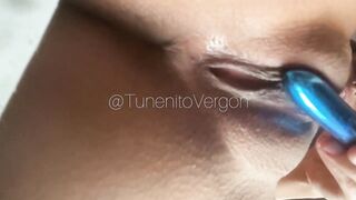 Glamorous Argentina masturbates with her 1st Sex tool!