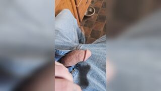 Playing with myself in kitchen, they have no clue