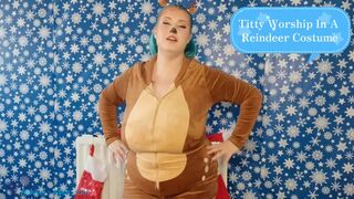 *** TRAILER MERELY *** Titty Worship In A Reindeer Dress - Solo Hotty